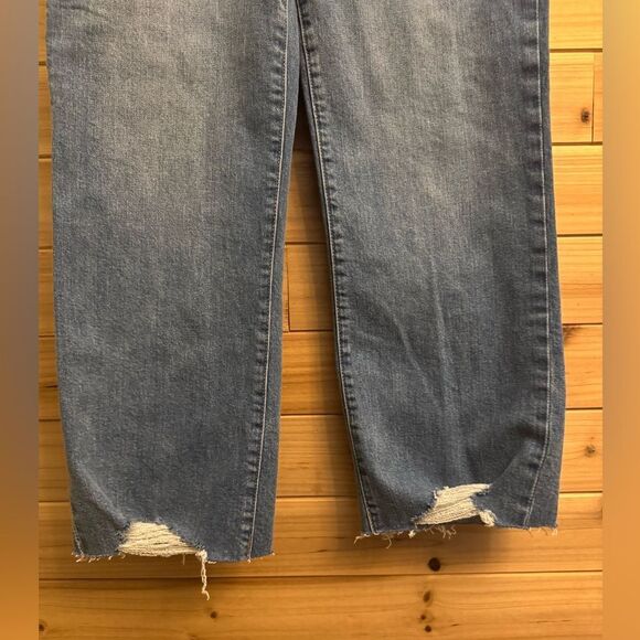 Express Size 4R Mid Rise 90’s Ankle Bootcut Distressed Raw Edge Hem Jeans - Picture 5 of 11